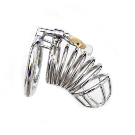 OHMAMA FETISH METAL CHASTITY VERROUILLABLE COCK CAGE TAILLE S