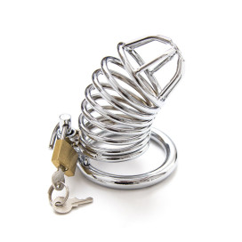 OHMAMA FETISH METAL CHASTITY VERROUILLABLE COCK CAGE TAILLE S