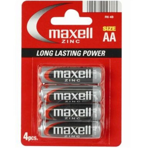 MAXELL PILA SALINA MANGANESO AA R6 * 4 UNITS