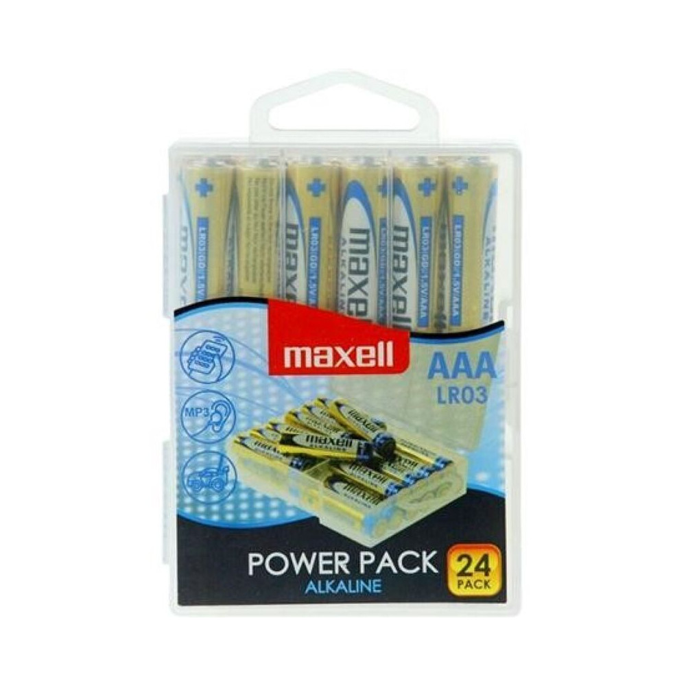 MAXELL ALKALINE BATTERY AAA LR03 PACK * 24 BATTERIES