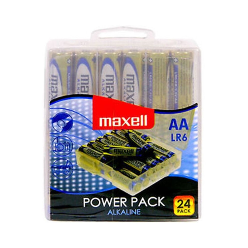 MAXELL ALKALINE BATTERY AA LR6 PACK * 24 BATTERIES