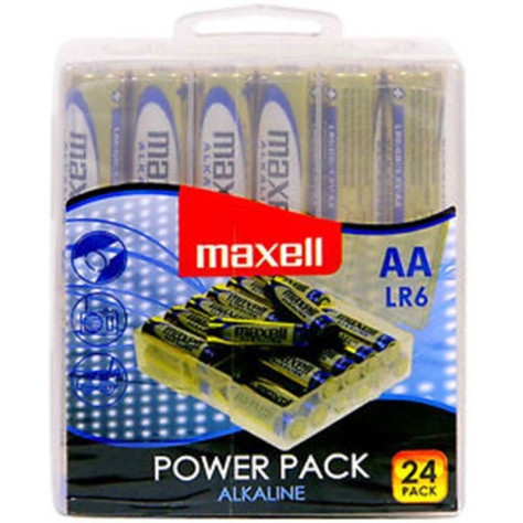 MAXELL ALKALINE BATTERY AA LR6 PACK * 24 BATTERIES