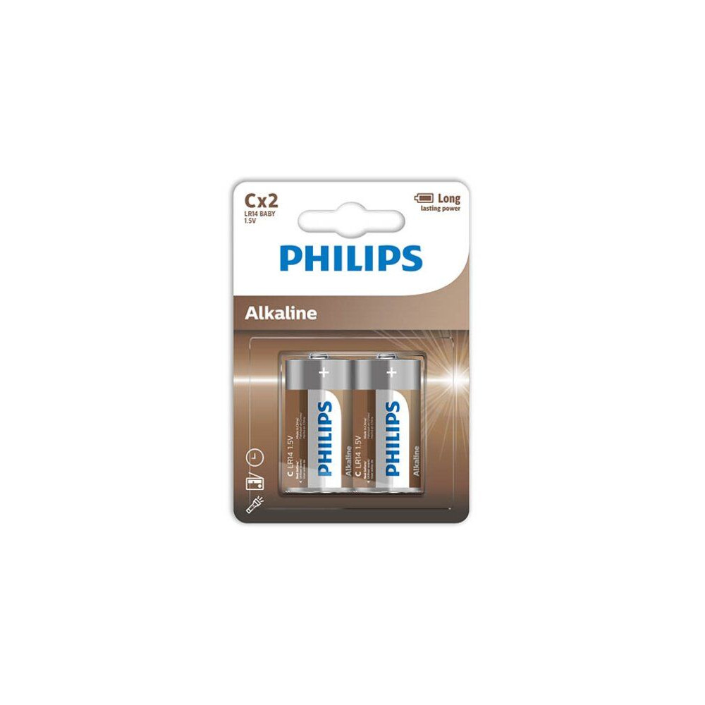 PILES ALCALINES PHILIPS C LR14 BLISTER*2