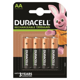 DURACELL RECHARGEABLE BATTERY HR6 AA 1300mAh 4 UNIT