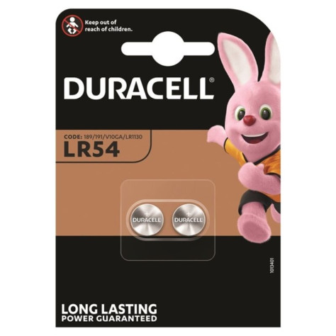 DURACELL ALKALINE BUTTON BATTERY LR54 LR1130 AG10 1,5V 2 UNIT