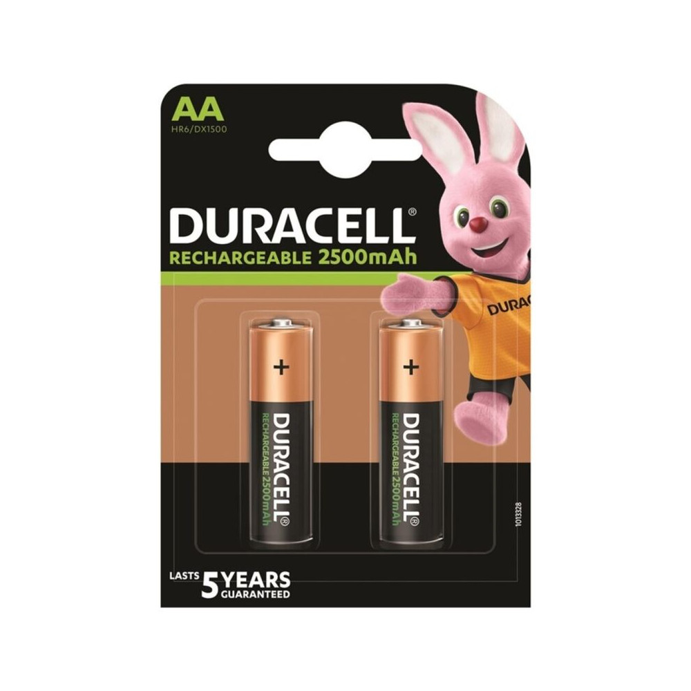 DURACELL RECHARGEABLE BATTERY HR6 AA 2500mAh 2 UNIT