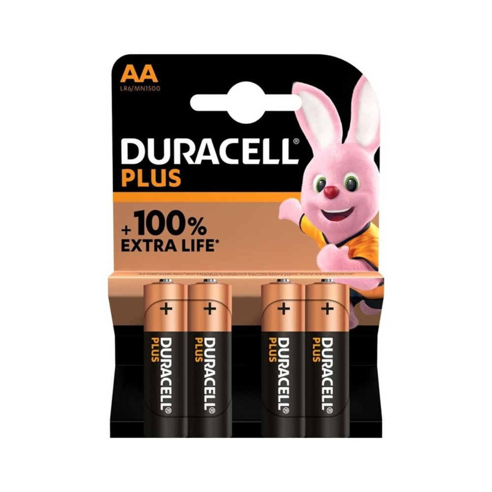 DURACELL PLUS POWER 100 ALKALINE BATTERY AA LR6 4 UNIT