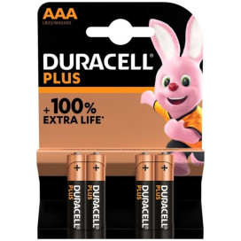 DURACELL PLUS POWER 100 ALKALINE BATTERY AAA LR03 4 UNIT