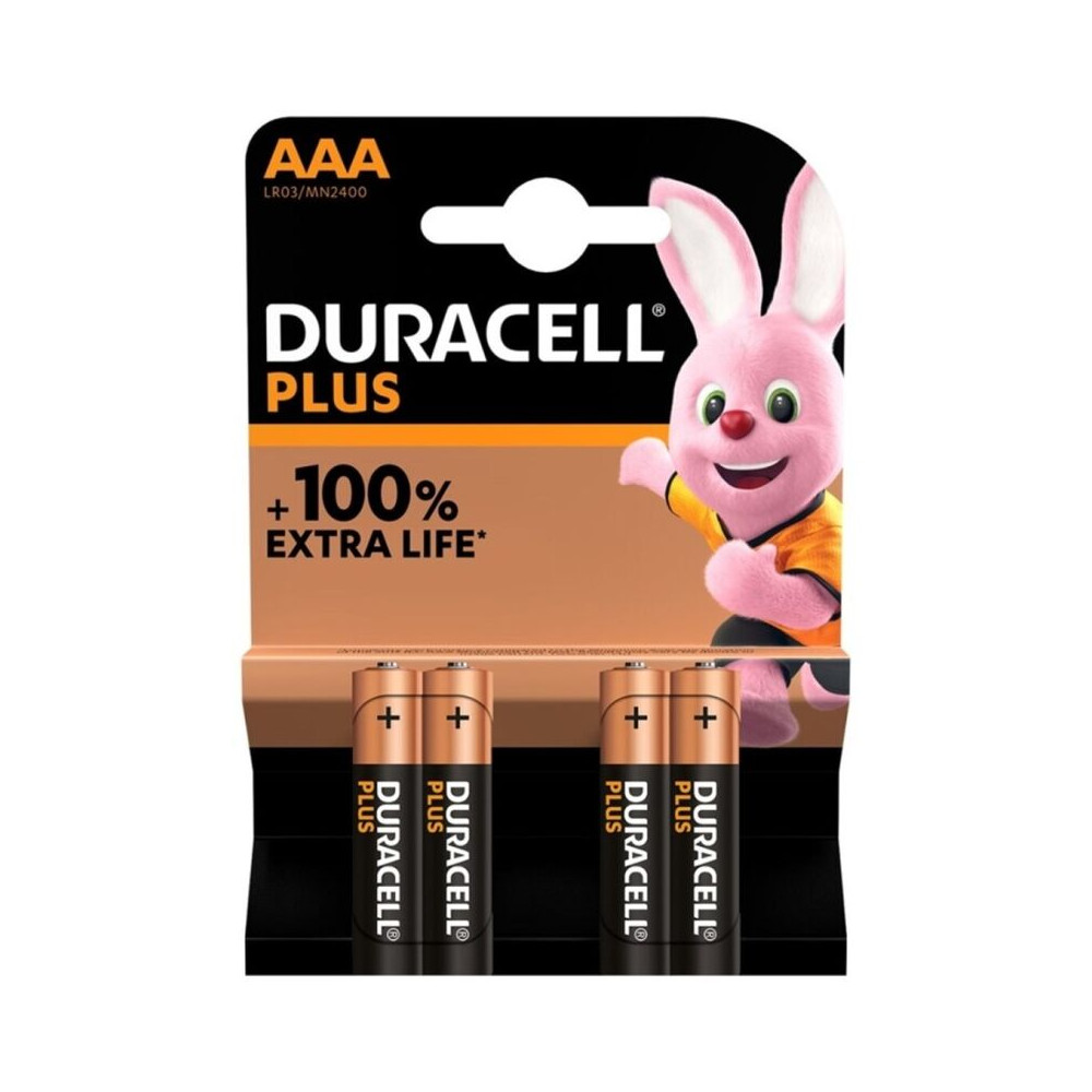 DURACELL PLUS POWER 100 ALKALINE BATTERY AAA LR03 4 UNIT