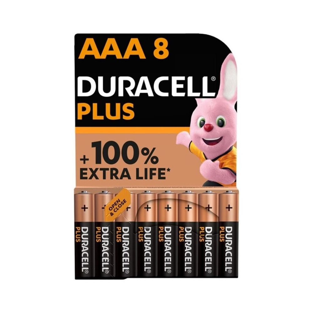 DURACELL PLUS POWER 100 ALKALINE BATTERY AAA LR03 8 UNIT