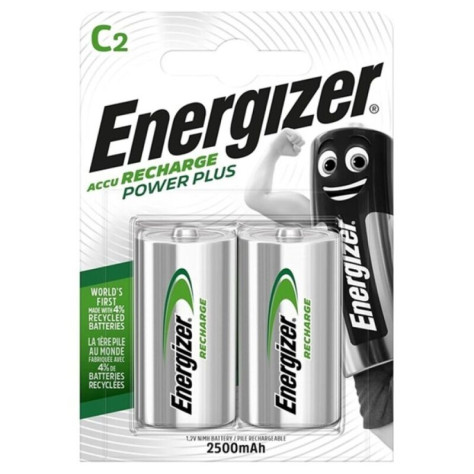 ENERGIZER POWER PLUS RECHARGEABLE BATTERY HR14 C 2500mAh 2 UNIT