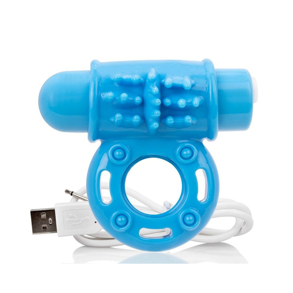 SCREAMING O BAGUE RECHARGEABLE VIBRANTE O WOW BLEU