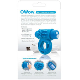 SCREAMING O BAGUE RECHARGEABLE VIBRANTE O WOW BLEU