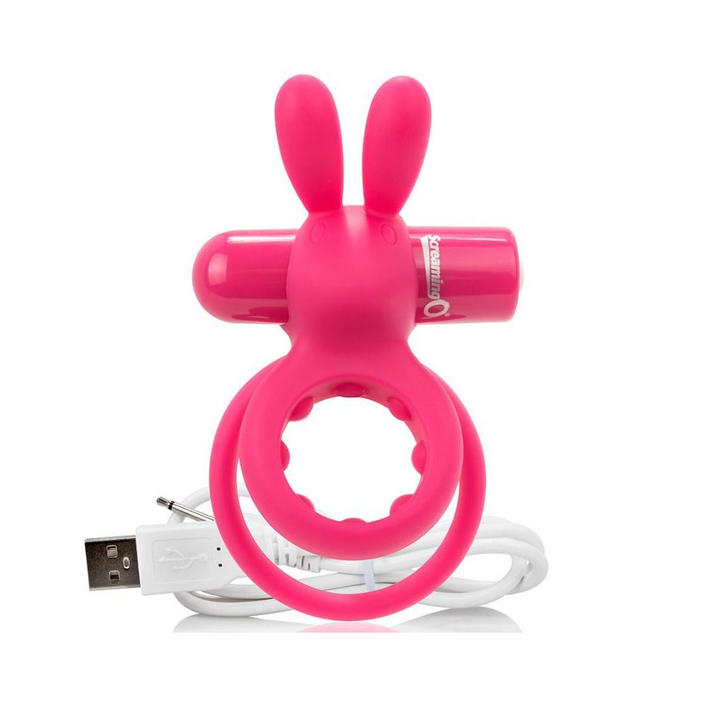 ANNEAU VIBRANT RECHARGEABLE SCREAMING O AVEC LAPIN - O HARE- ROSE