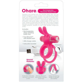 ANNEAU VIBRANT RECHARGEABLE SCREAMING O AVEC LAPIN - O HARE- ROSE