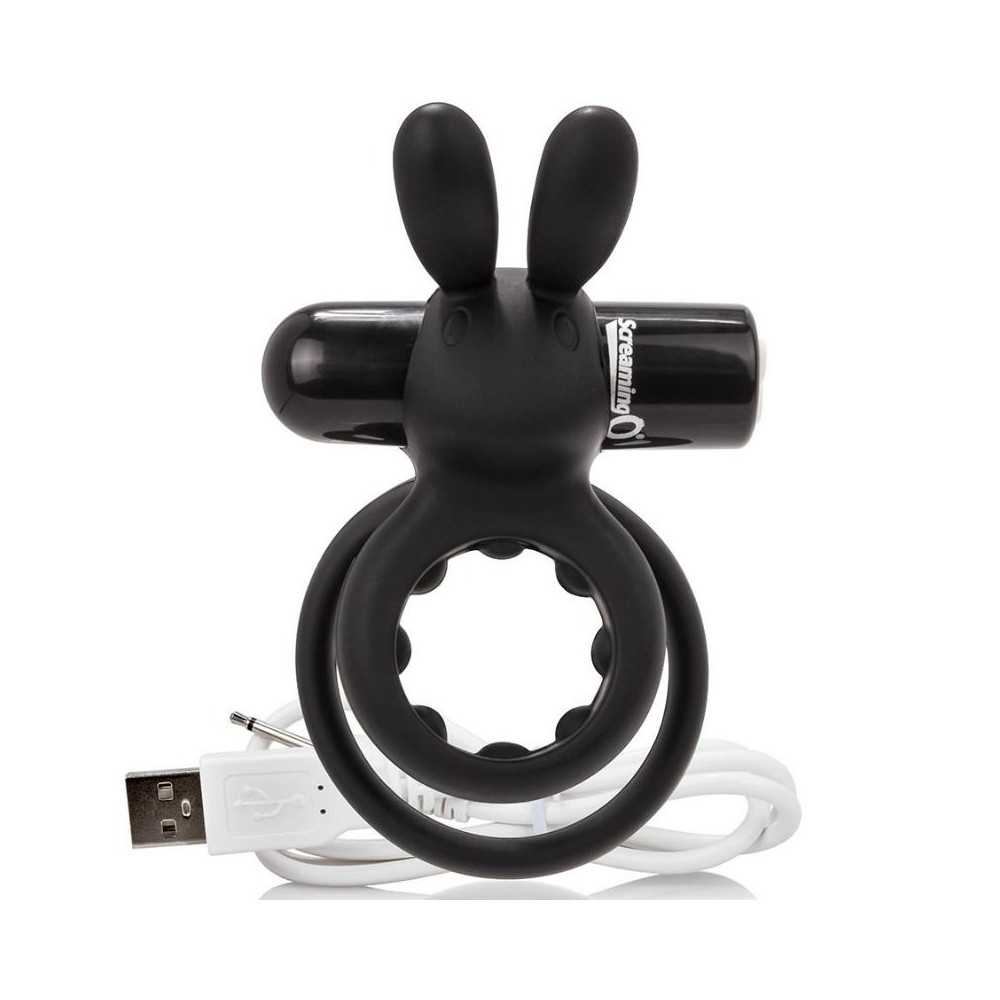 ANNEAU VIBRANT RECHARGEABLE SCREAMING O AVEC LAPIN - O HARE - NOIR