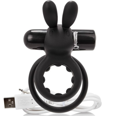 ANNEAU VIBRANT RECHARGEABLE SCREAMING O AVEC LAPIN - O HARE - NOIR