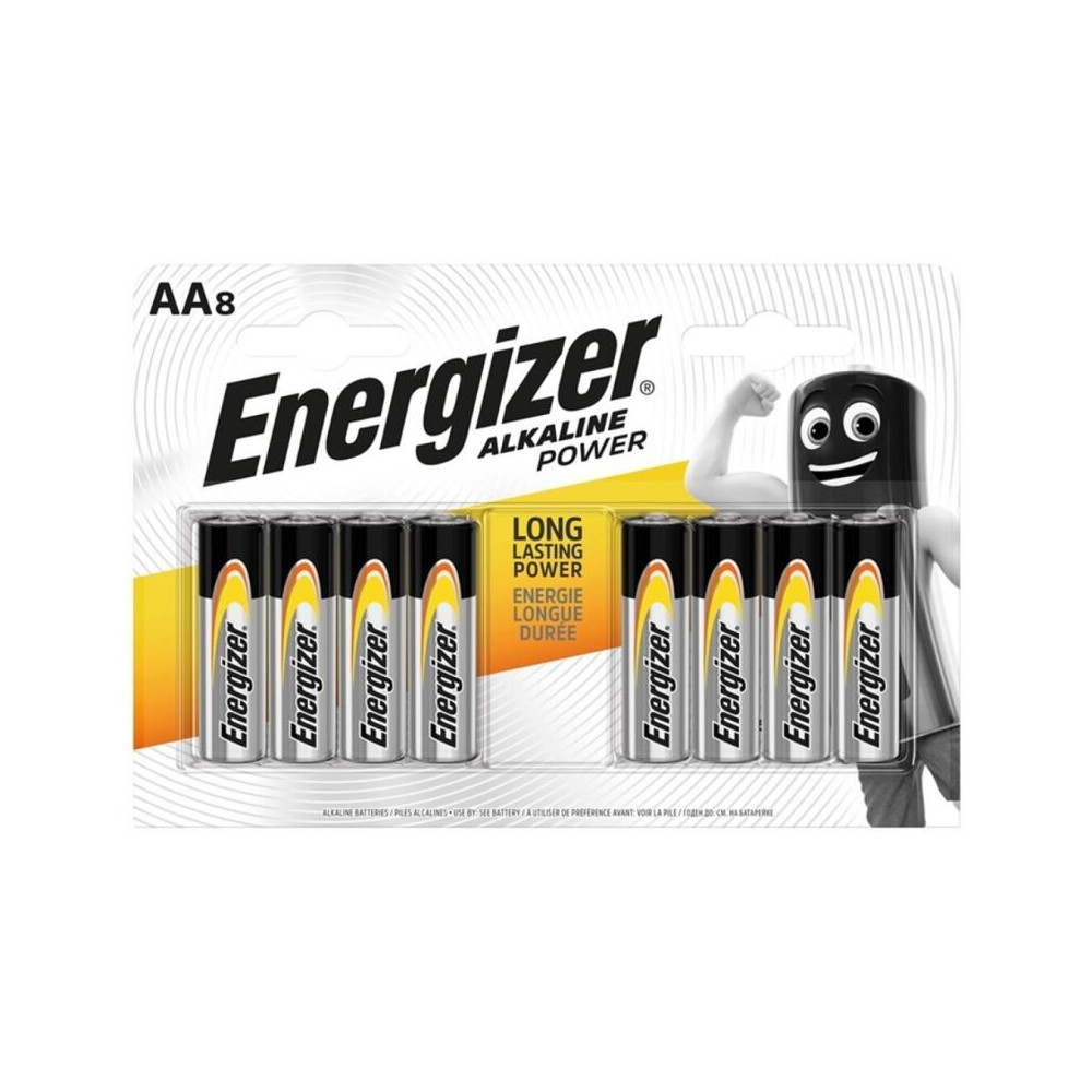 ENERGIZER POWER ALKALINE BATTERY AA LR6 8 UNIT