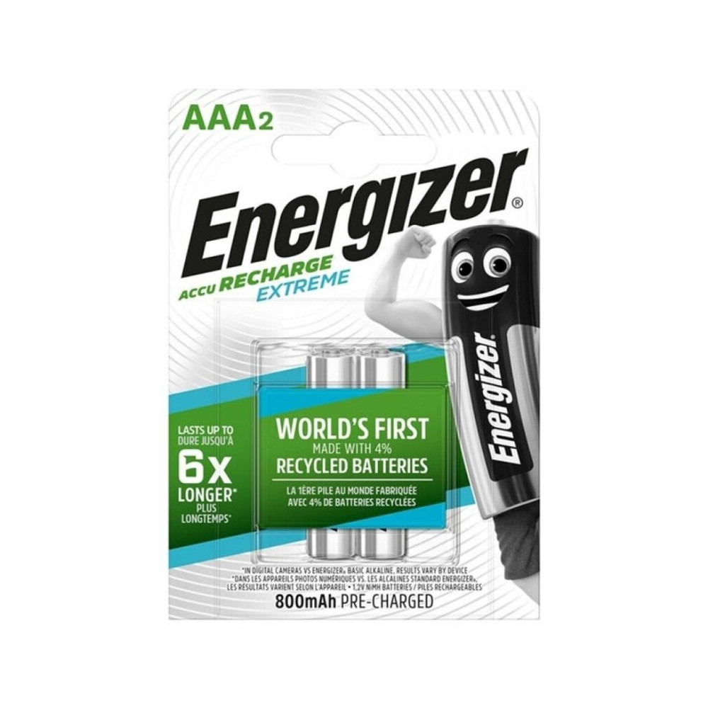 ENERGIZER EXTREME RECHARGEABLE BATTERY HR03 AAA 800mAh 2 UNIT