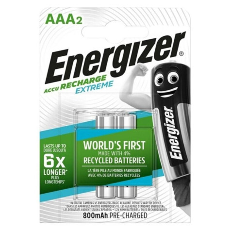 ENERGIZER EXTREME RECHARGEABLE BATTERY HR03 AAA 800mAh 2 UNIT