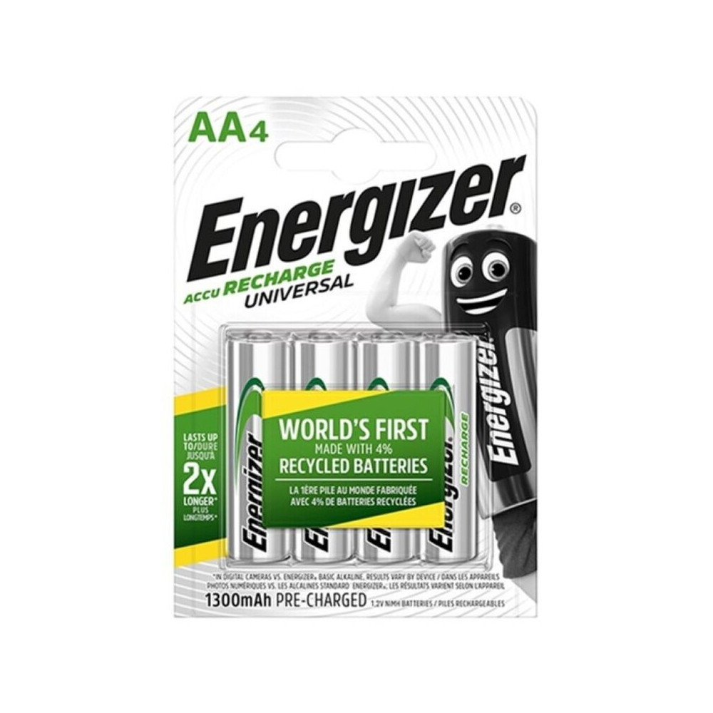 ENERGIZER UNIVERSAL RECHARGEABLE BATTERY HR6 AA 1300mAh 4 UNIT