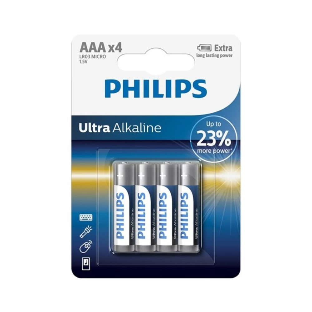 PILE PHILIPS ULTRA ALCALINE AAA LR03 4 UNITÉ