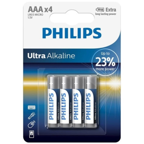 PILE PHILIPS ULTRA ALCALINE AAA LR03 4 UNITÉ