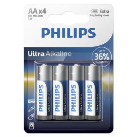 PILE PHILIPS ULTRA ALCALINE AA LR6 4 UNITÉ