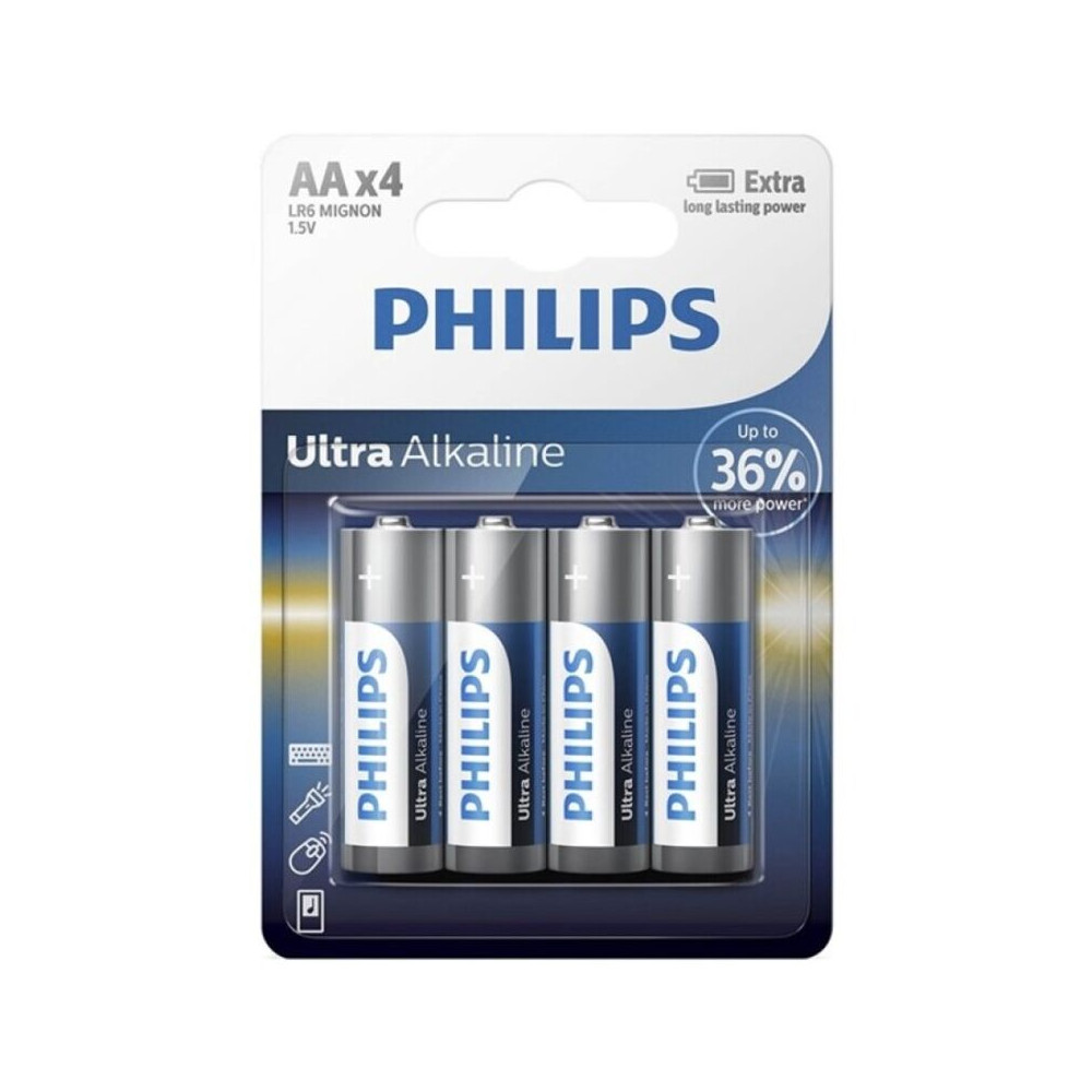 PILE PHILIPS ULTRA ALCALINE AA LR6 4 UNITÉ