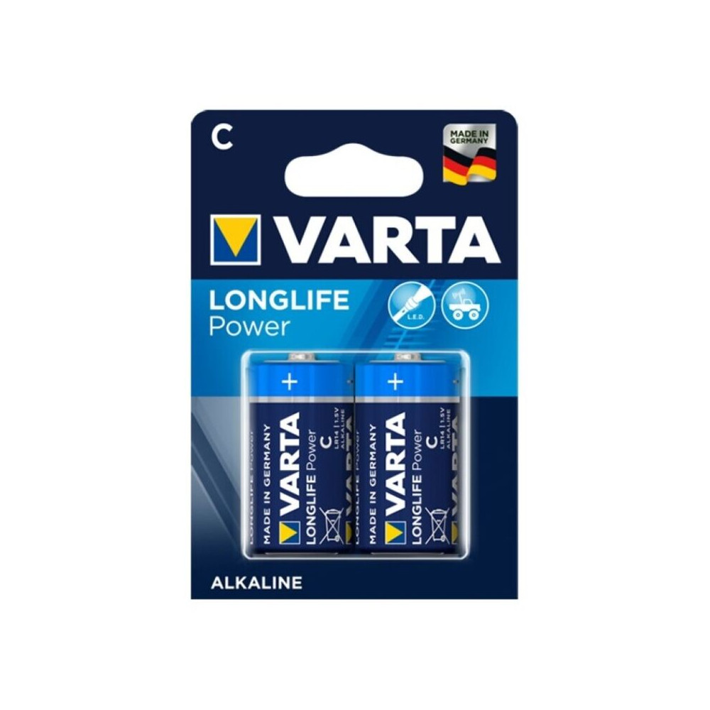 VARTA LONGLIFE POWER ALKALINE BATTERY C LR14 2 UNIT