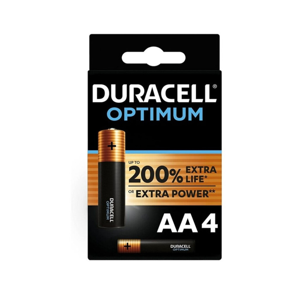 DURACELL OPTIMUM 200 ALKALINE BATTERY AA LR6 4 UNIT