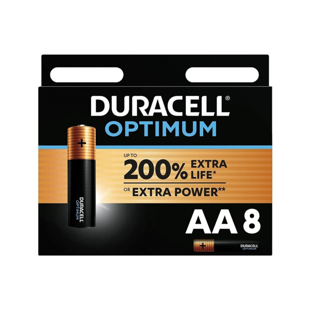 DURACELL OPTIMUM 200 ALKALINE BATTERY AA LR6 8 UNIT