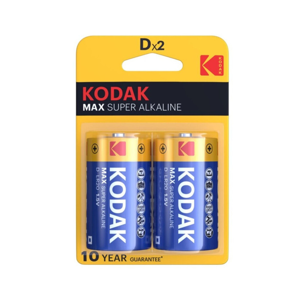 KODAK MAX ALKALINE BATTERY D LR20 2 UNIT