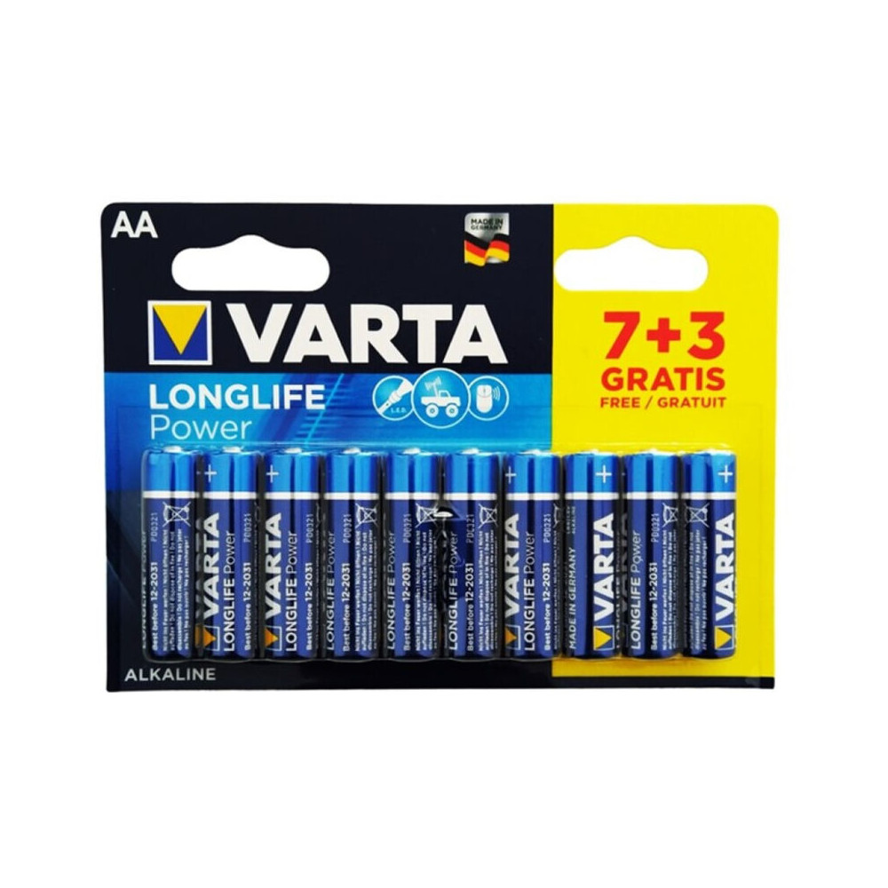 VARTA LONGLIFE POWER ALKALINE BATTERY AA LR6 10 UNIT