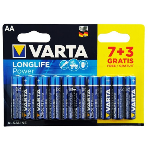 VARTA LONGLIFE POWER ALKALINE BATTERY AA LR6 10 UNIT