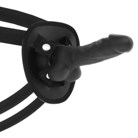 HARNAIS COCK MILLER + SILICONE DENSITÉ COCKSIL ARTICULABLE NOIR 13 CM