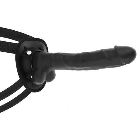 HARNAIS COCK MILLER + SILICONE DENSITÉ ARTICULABLE COCKSIL NOIR 24 CM