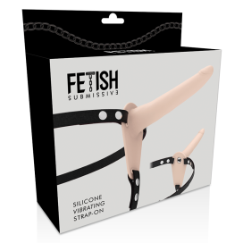 FETISH SUBMISSIVE ARNÉS VIBRADOR SILICONA FLESH 15CM