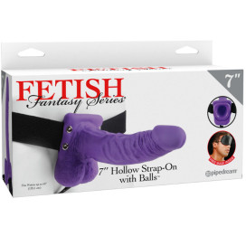 FETISH FANTASY SERIES 7 "HOLLOW STRAP-ON AVEC BALLES 17.8CM VIOLET