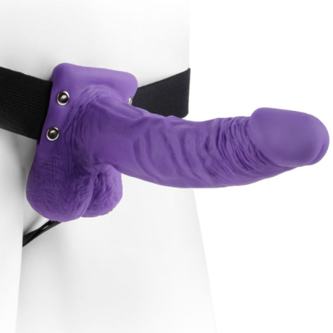 FETISH FANTASY SERIES 7 "HOLLOW STRAP-ON AVEC BALLES 17.8CM VIOLET