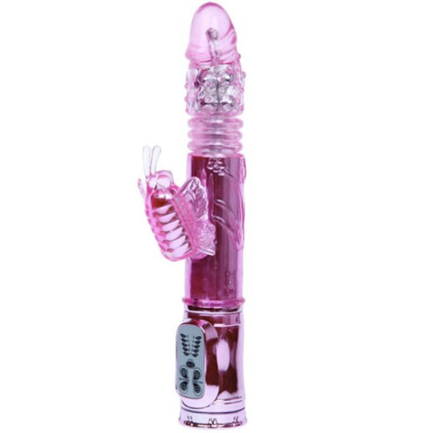 VIBRATEUR RECHARGEABLE MULTIFONCTION AVEC PAPILLON LAMINANT STIMULANT LE CLIT