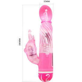 BAILE VIBRATORS MULTISPEED VIBRATOR WITH CLIT STIMULATOR PINK