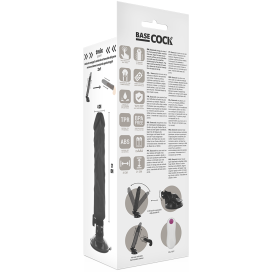 BASECOCK REALISTIC VIBRATOR REMOTE CONTROL BLACK 21 CM