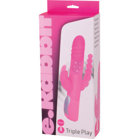 SEVENCREATIONS E RABBIT TRIPLE PLAY - VIBRATEUR ROSE TRIPLE STIMULATION