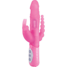 SEVENCREATIONS E RABBIT SLIMINE TRIPLE PLAY - VIBRATEUR TRIPLE STIMULATION ROSE