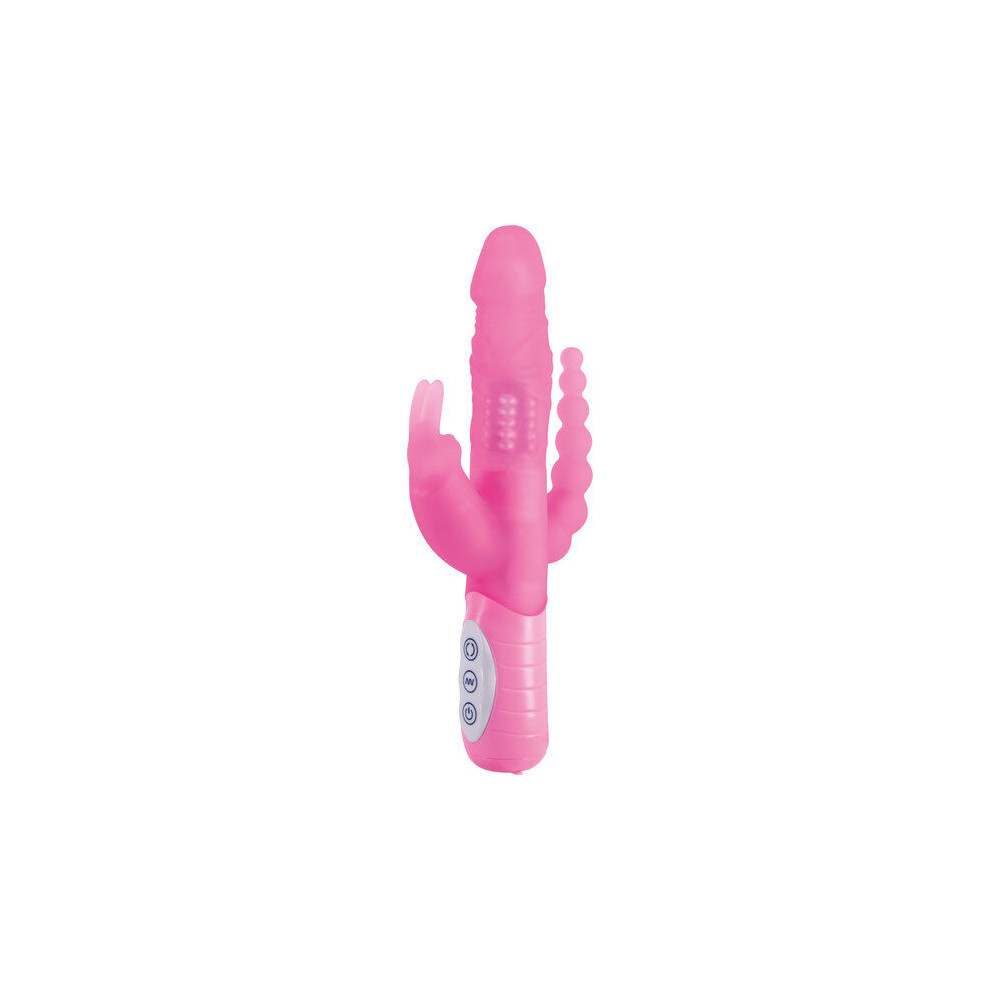 SEVENCREATIONS E RABBIT SLIMINE TRIPLE PLAY - VIBRATEUR TRIPLE STIMULATION ROSE