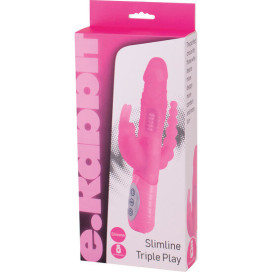 SEVENCREATIONS E RABBIT SLIMINE TRIPLE PLAY - VIBRATEUR TRIPLE STIMULATION ROSE