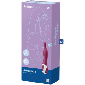 SATISFYER A-MAZING 1 A-SPOT VIBRATOR - BERRY