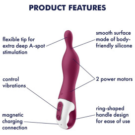 SATISFYER A-MAZING 1 A-SPOT VIBRATOR - BERRY