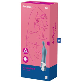 SATISFYER A-MAZING 1 A-SPOT VIBRATOR - BLUE